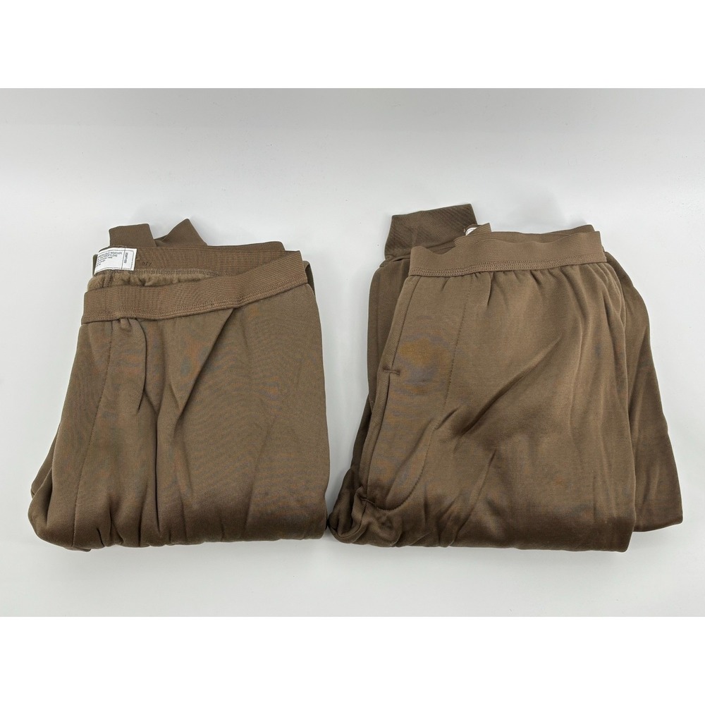 US Army Poly Pro Thermal Men Brown Drawers Cold Weather Lot of 2 3XL SEKRI NEW